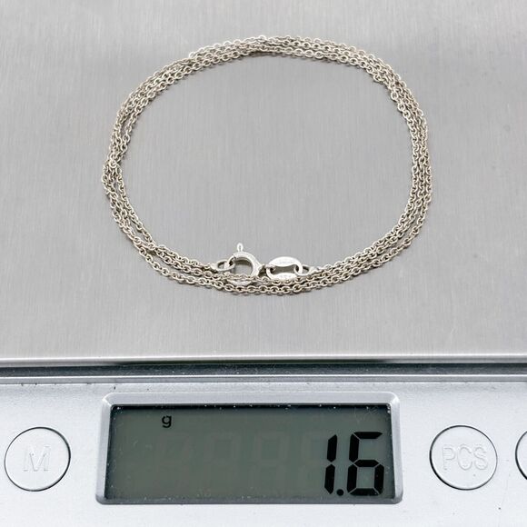 Vintage Italy RSA Sterling Silver 925 1.1mm Cable Chain Necklace 18" - Picture 3 of 3